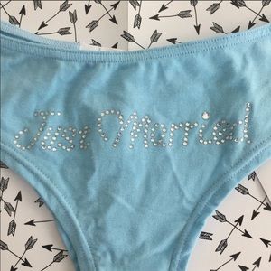 Frederick’s “Just Married” Bridal Blue Thong NWT